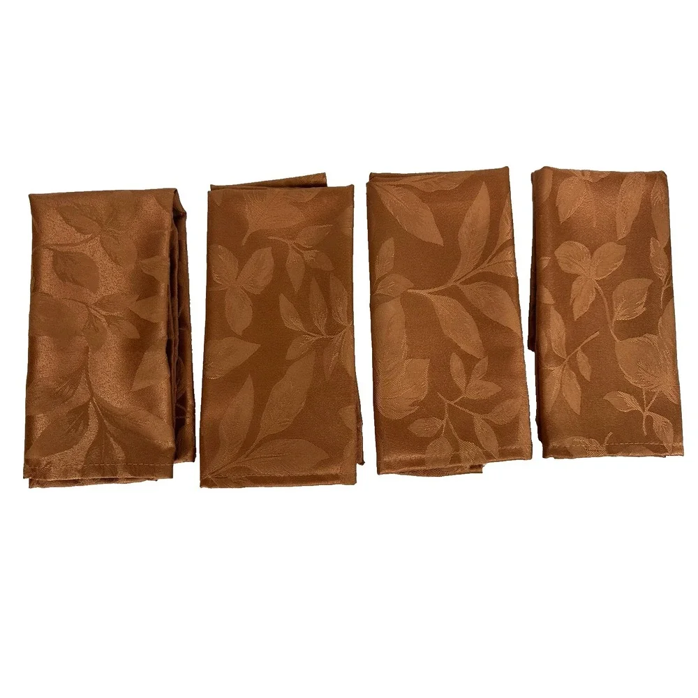 Copper Brown Rust Leaves Cloth Napkins Set 4 Thanksgiving Fall Autumn 17